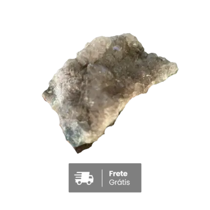 Pedra Ametista natural bruta com cristais em tons roxos e cinza